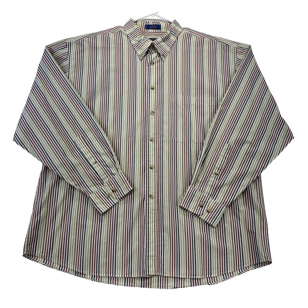 Pendleton Mens Shirt XL Button Down Long Sleeve Striped Cotton Classic Comfort